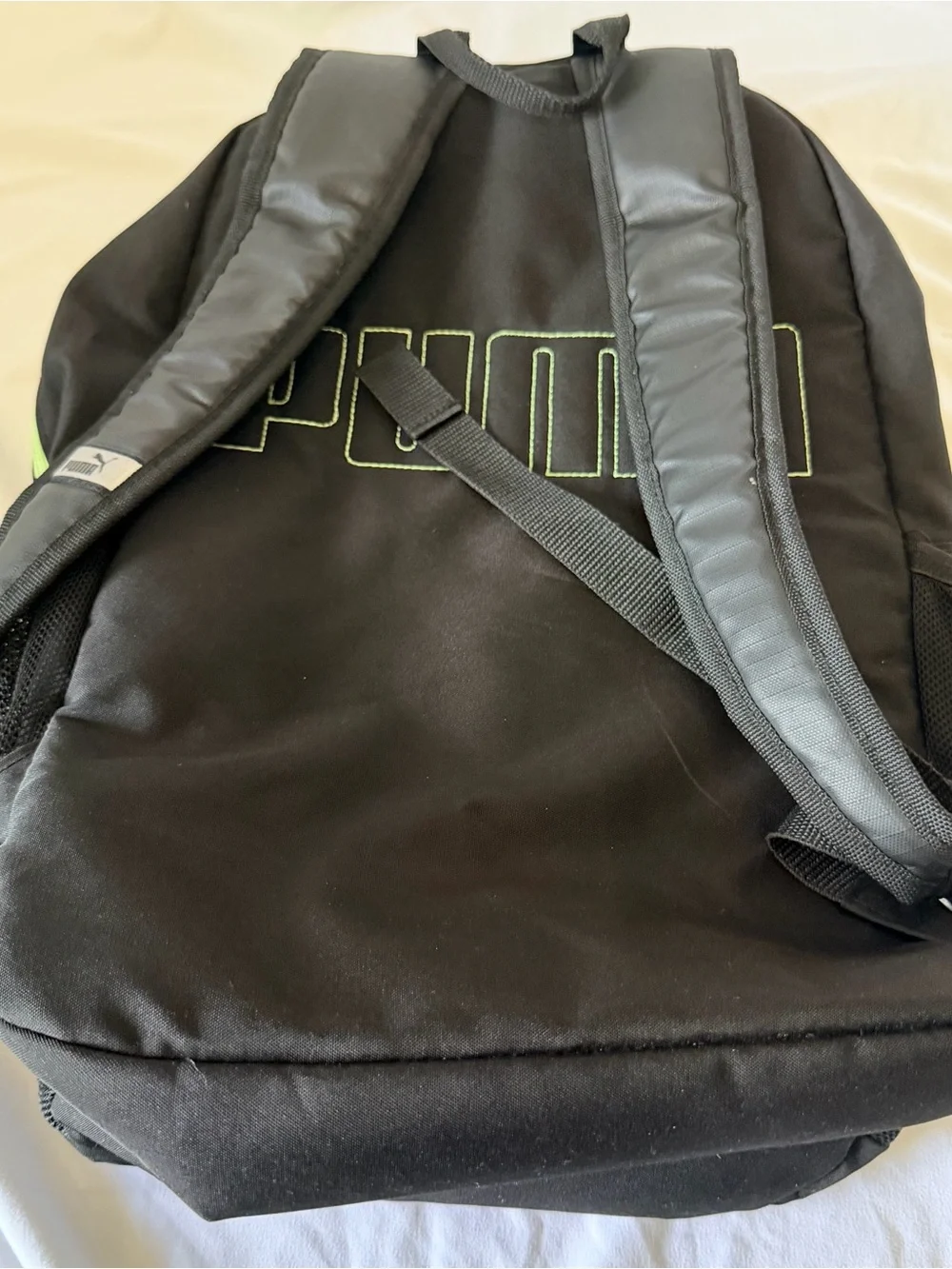 Puma Black Backpack with Neon Lime Accents